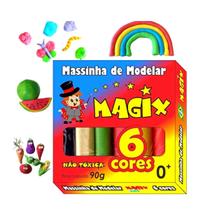 Massinha Para Modelar Estojo C/6 Cores 90gr Magix Massinha Para Modelar Estojo C/6 Cores 90gr Magix