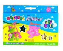 Massinha Para Modelar Glitter Uti Guti 180g 12 cores