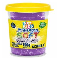 Massinha para Modelar Soft com Glitter - 150g - Acrilex - VIOLETA