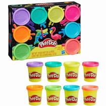 Massinha Play Doh 8 Potes Pack Neon 3+ E5044 Hasbro