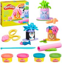 Massinha Play Doh Conjunto Animais Estilosos 4 potes
