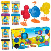 Massinhas De Modelar Galinha Pintadinha Brinquedo Com 3 Moldes 6 Potes Massinhas De Modelar Galinha Pintadinha Brinquedo Com 3 Moldes 6 Potes