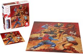 Masters of The Universe Mattel Jigsaw Puzzle com 500 peças intertravadas e mini-pôster com He-Man &amp Skeletor, Presente para Colecionadores &amp Crianças Idades 8 Anos De Idade &amp Up