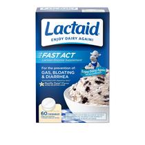 Mastigáveis: Lactaid de ação rápida, intolerância à lactose, 60 unidades