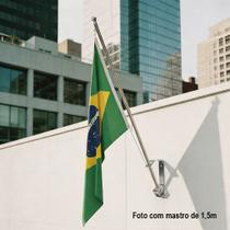 Mastro Cromado Alumínio 1,0m + Suporte Parede Para Bandeiras Mastro Cromado Alumínio 1,0m + Suporte Parede Para Bandeiras