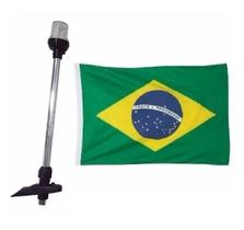 Mastro De Alcançado Popa Luz Led 12v Com Bandeira Do Brasil Mastro De Alcançado Popa Luz Led 12v Com Bandeira Do Brasil