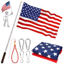 Mastro de bandeira portátil CATMOOW com bandeira americana de 3'x5' Mastro de bandeira portátil CATMOOW com bandeira americana de 3'x5'