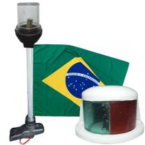 Mastro De Navegação E Luz De Proa Bb-Be Led 12V E Bandeira Mastro De Navegação E Luz De Proa Bb-Be Led 12V E Bandeira