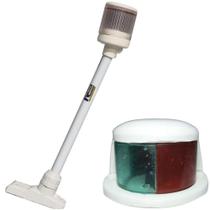 Mastro Em Aluminio Branco Com Luz Bicolor Em Led 12V Mastro Em Aluminio Branco Com Luz Bicolor Em Led 12V