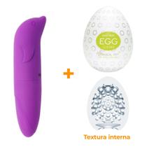 Masturbador Egg Clicker + Vibrador Ponto G Roxo - Sex Shop