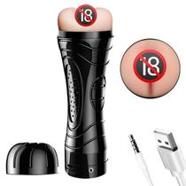 Masturbador Lanterna Formato de Ânus Recarregável Com Uma Vibração