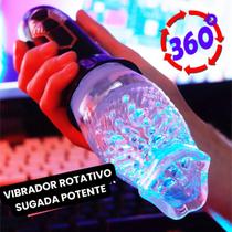 Masturbador Masculino Automático Lanterna Vagina Boneca Sexual Punheta USB Recarregável Movimento Vai e Vem Sexo Oral