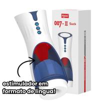 Masturbador Masculino com Sugador e Estimulação de Língua Massageador de Pênis Formato Lanterna