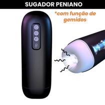 Masturbador Masculino com Sugador Vai e Vem Rotativo Potente Recarregável Elétrico Sucção Homem Lanterna Automática Vagina