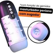 Masturbador Masculino com Sugador Vai e Vem Rotativo Potente Recarregável Elétrico Sucção Homem Lanterna Automática Vagina