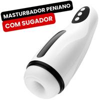 Masturbador Masculino com Sugador Vai e Vem Rotativo Potente Recarregável Elétrico Sucção Homem Lanterna Automática Vagina