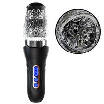 Masturbador Masculino Formato Lanterna com Rotação 360 5 Vibrações e 10 Modos de Rotação