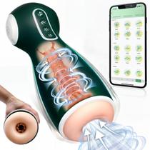 Masturbador Masculino Potente Sucção Voz App à Distância