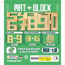 MAT+BLOCK 20 PEÇAS - Jogo Educativo de Números em Madeira para Aprendizado Lúdico