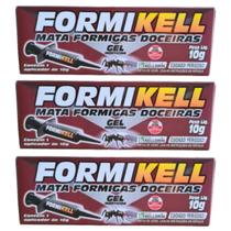 Mata Formiga Formikell Gel Seringa Kelldrin 10g Kit c/ 3