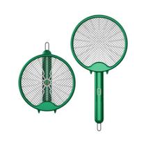 Mata-mosquitos USB Recarregável 3000V, Elétrico, Dobrável, Raquete Mata-insetos, Lâmpada Repelente