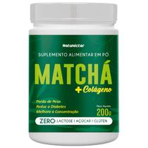 Matchá + Colágeno Suplemento Alimentar Chá em Pó Natural Instantâneo Legítimo Sabor 100% Puro Premium 200g Natunéctar - Natunectar