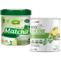 Matcha sabor Limão 220g + Chá Verde com Couve e Salsa 200g - Unilife