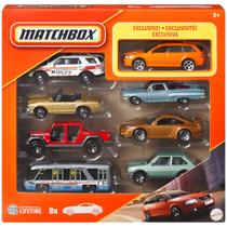 Matchbox Básico Mattel Pack com 8 - Audi, Chevrolet, Ford, Jeep, MBX, Mercedes-Benz, Porsche (2025)