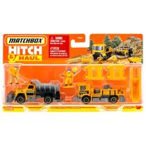 Matchbox Mattel Hitch & Haul Caminhão de Construção Construction Zone Road Stripe King e Plowverizer