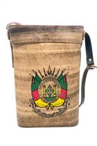 Mateira Tradicional em Couro 1L Brasão Rio Grande do Sul Mateira Tradicional em Couro 1L Brasão Rio Grande do Sul