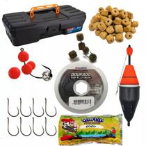 Material De Pesca Com Maleta Linha, Iscas Anzol e Acessórios