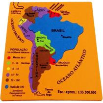 Material Didático EVA Mapa da América do Sul 19pçs Evamax