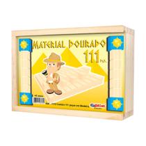 Material Dourado 111 Pcs Caixa de Madeira Aluno - CiaBrink