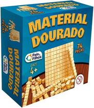 Material Dourado Didático 74 Peças Blocos Madeira Empilhar