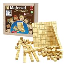 Material Dourado Educativo 74 Peças Didático Para Matemática - Pais e filhos