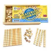 Material Dourado Individual 111 peças Brinquedo Pedagógico Matemática Montessori em Madeira - Jottplay - 4 anos