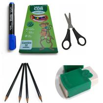 Material Escolar básico 9 itens leo e leo