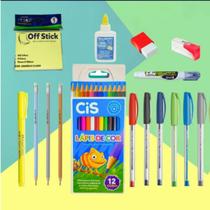Material Escolar Ensino Fundamental Kit Com 16 Itens