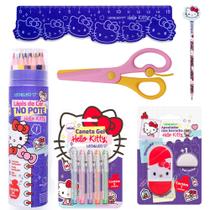 Material Escolar Hello Kitty Lapis Caneta Regua Tesoura Canetas Coloridas Apontador - Leo e Leo Material Escolar Hello Kitty Lapis Caneta Regua Tesoura Canetas Coloridas Apontador - Leo e Leo