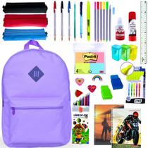 Material Escolar Kit Completo Ensino Fundamental Médio Mochila Faculdade Feminino Masculino Volta As Aulas