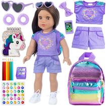 Material escolar Playset 18INDC, boneca feminina de 18 polegadas com acessórios