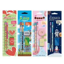 Material Escolar Tematico Meninos E Meninas 16 Peças Lapis + Borracha + Apontador - Leo Leo Material Escolar Tematico Meninos E Meninas 16 Peças Lapis + Borracha + Apontador - Leo Leo