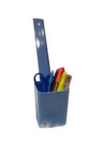 material escolar TESOURA + 3 marca texto + 1 corretivo caneta + 1 régua + 4 canetas