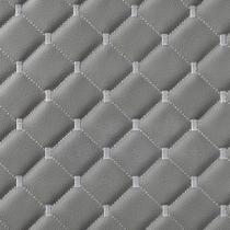 material sintético Automotivo Diamante Cinza Com Costura Cinza