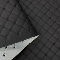 material sintético Diamante Mosaico Preto com costura Preta