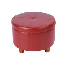 material sintético redondo HomePop de armazenamento vermelho canela