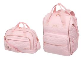 Maternidade Mochila Grande Com Mala Média Lilica Little Shine