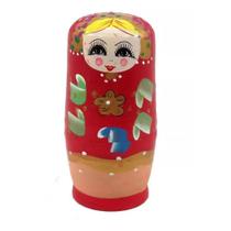 Matrioska Russa Vermelho02 6 Bonecas Uma Dentro Outra 14Cm Matrioska Russa Vermelho02 6 Bonecas Uma Dentro Outra 14Cm
