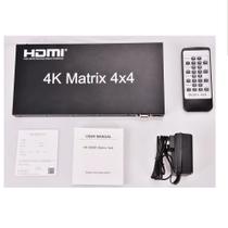 Matrix HDMI 4K 4x4 Splitter Seletor 4K 4 entradas 4 saidas