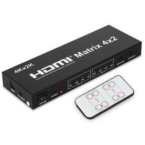 Matrix Hdmi 4x2 Switch 1080p 4k 3d Spdif 3,5mm Com Controle